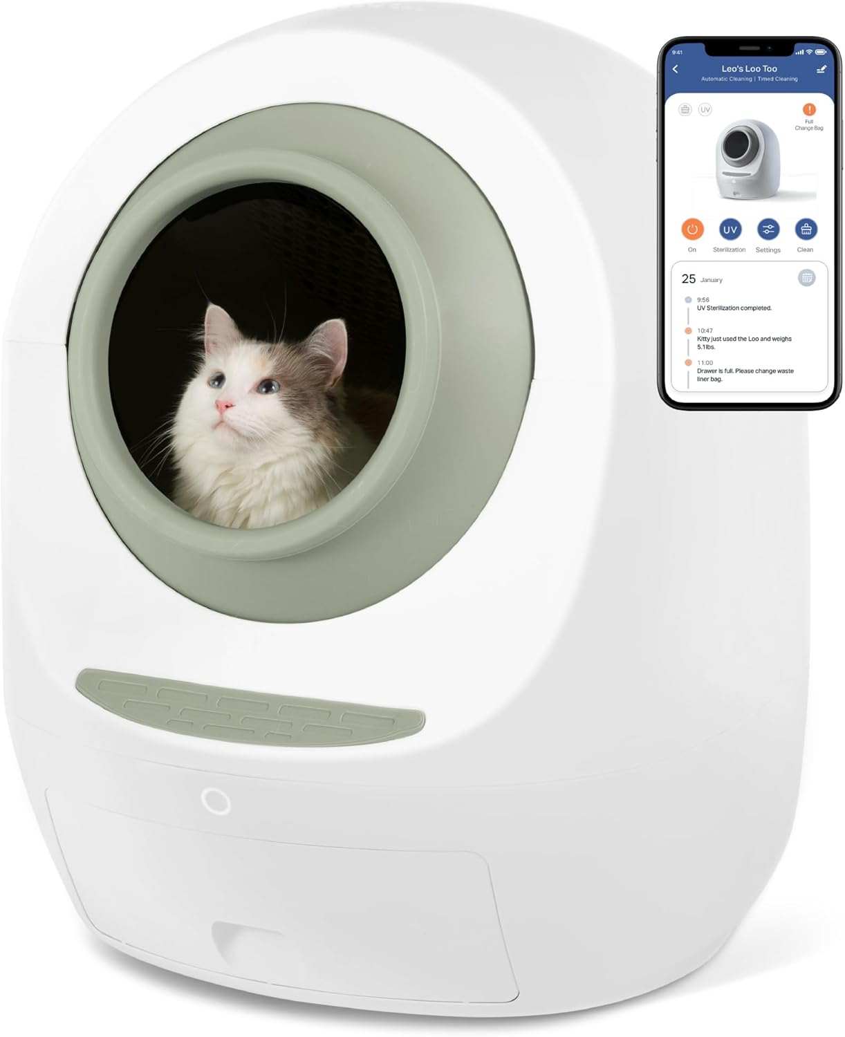 Leo's Loo Too self-cleaning litter box with UV sterilization